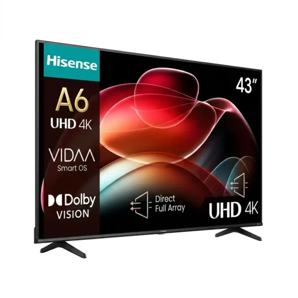 HISENSE 43 SMART 4K UHD FRAMELESS A6 SERIES 43A6QKEN