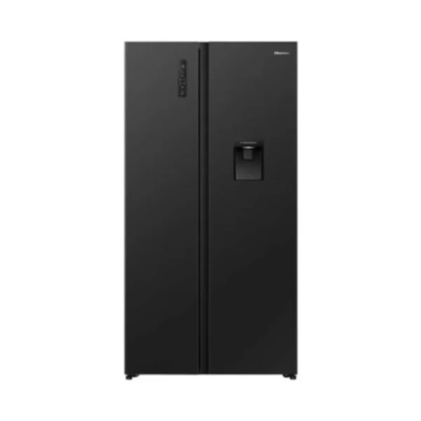 HISENSE SIDE BY SIDE 541L WATER DISPENSER BLACK GLASS INVERTER REF558DR-BC